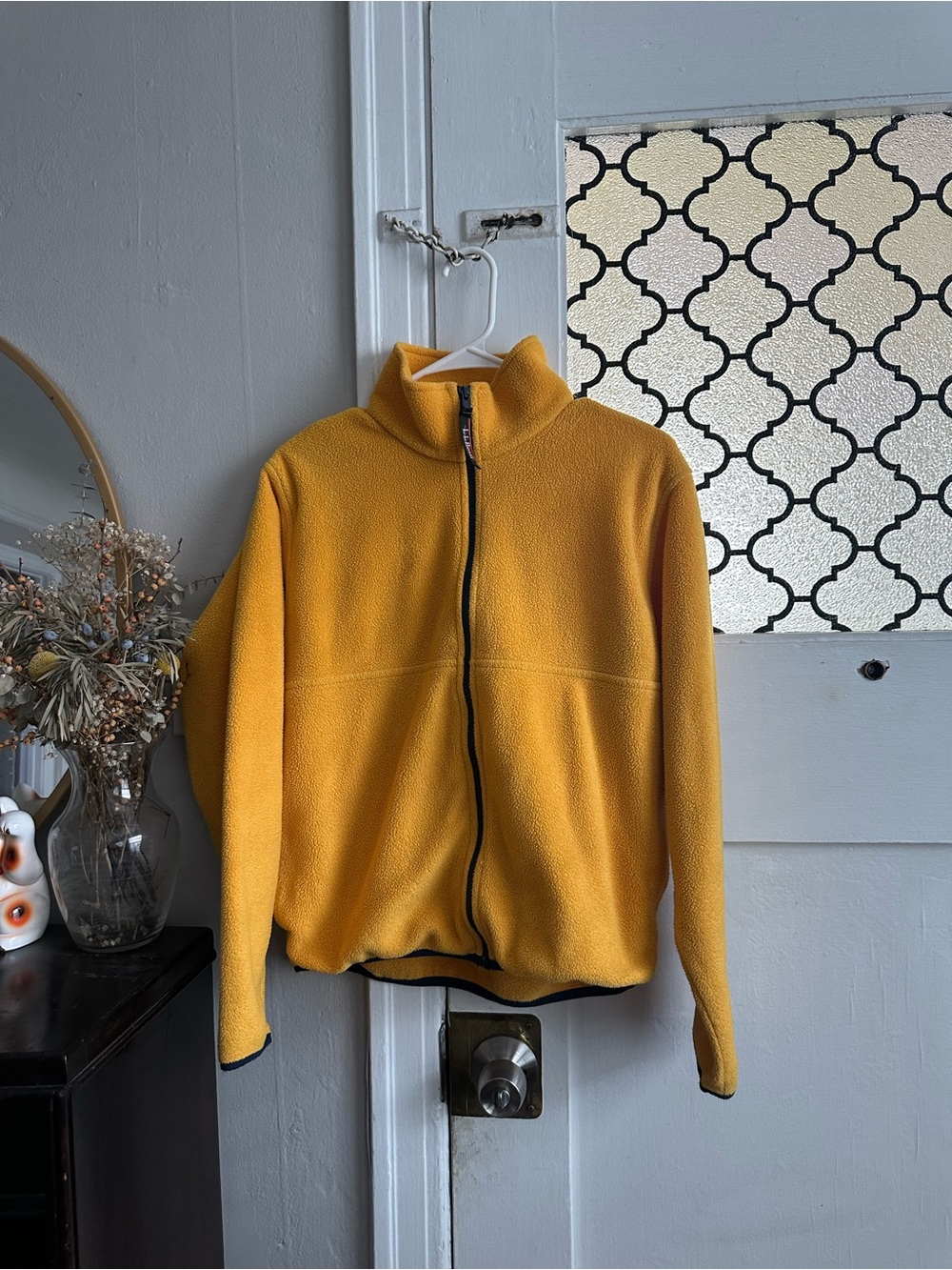 L.L. Bean Yellow Quarter-Zip Fleece Jacket